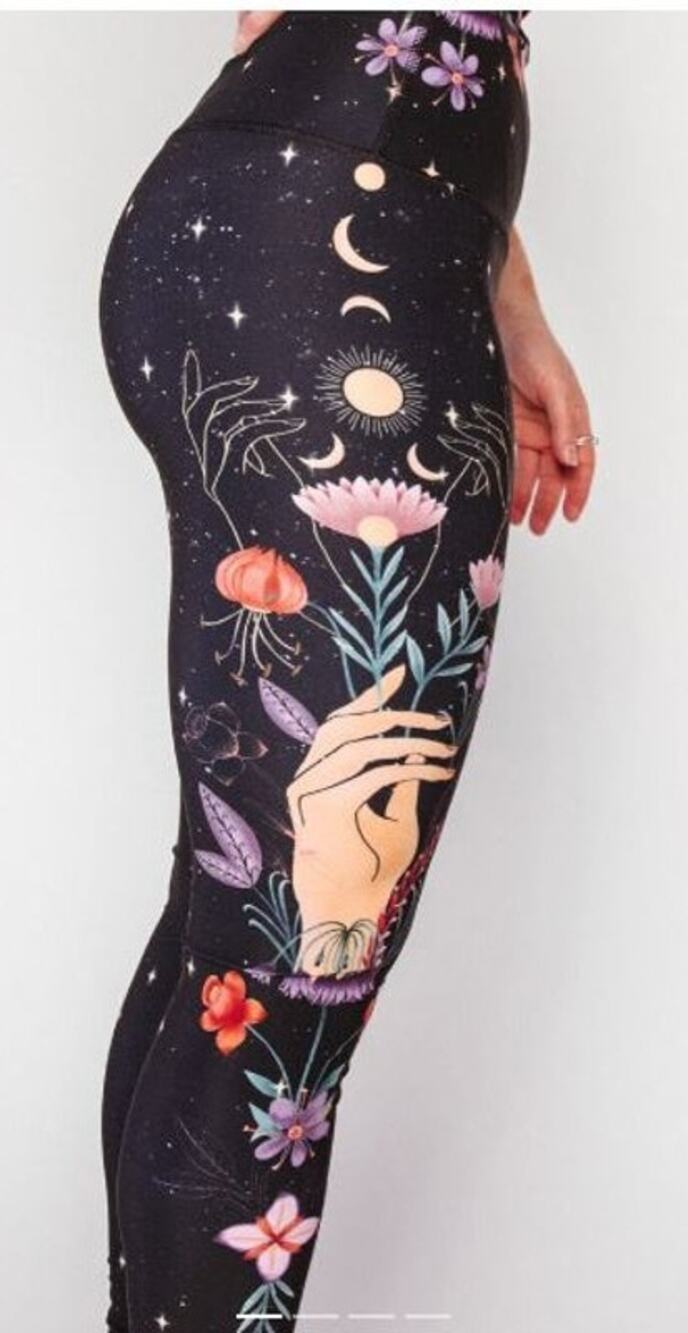 Yoga Democracy YD Celestial Timing Eco Printed Leggings S Moon Stars